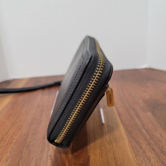 Fossil Zip Wristlet Wallet Leather Card Slots Coin Pouch - Picture 4 of 12